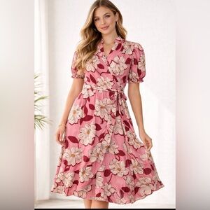 Draper James Pink Floral Midi Dress